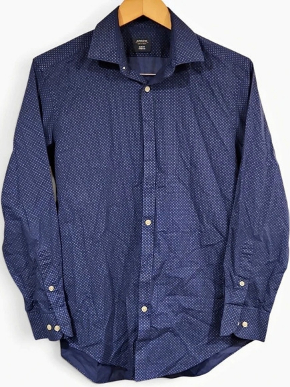 Arrow Men's Blue Micro Polka Dot Print Button Down Longsleeve Shirt